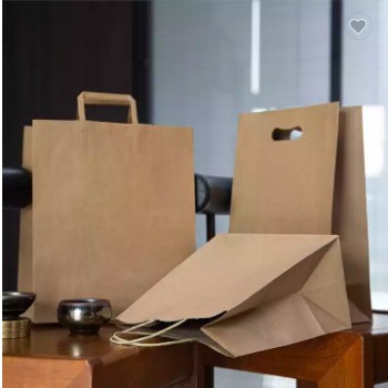 HDPK 2022 Bolsa de papel reciclable con asa Bolsa de papel Kraft personalizada / 1