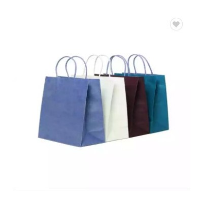 HDPK Custom Printed Your Own Logo White Brown Kraft Gift paper bags Craft Shopping Paper Bag With Ha