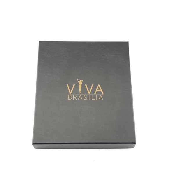 Luxury design paperboard matte black gift box with hot stamp logo / 3