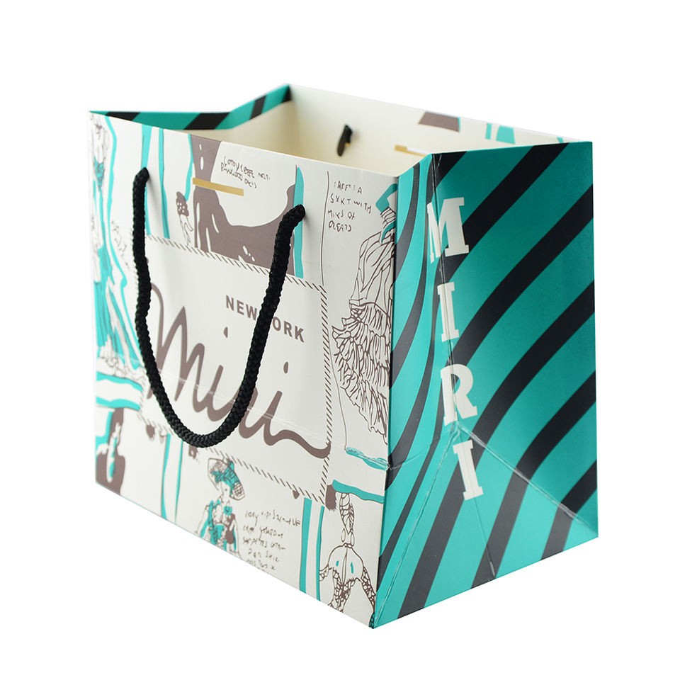 Popular design Wholesale Custom Logo Luxury Gift Bag Craft Matte Kraft Shopping Paper Bags With Cott / 2