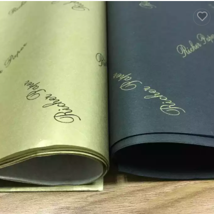 Custom Gloden Logo Black Packaging Paper Tissue Wrapping Paper For Products Packaging Clothes Wrap T / 2