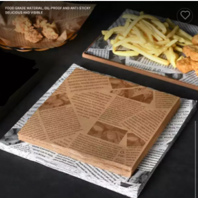 Custom Logo Printed PE Coated Deli Meat Hamburger Frie Burger Sandwich Wrap Wax Sheets Food Wrapping