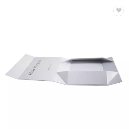 White Rigid Cardboard Packaging Magnetic Closure High End Collapsable Flat Packed Magnetic Paper Gif / 2