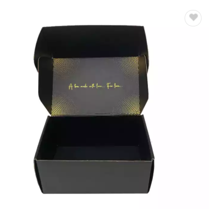 Eco Friendly Personalised Paper Packaging Custom Logo black Corrugated Cardboard Shipping Boxes Mail / 2