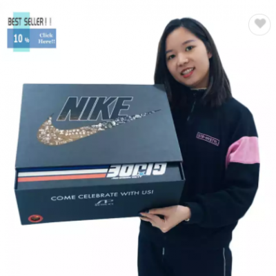 157gsm CCNB foil stamping OEM brands Square Print Shoes Box Custom Logo Cardboard Paper Packaging Pl