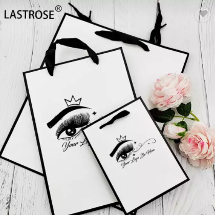 Eyelash gift box custom lash bags Pink and white bag eyelash box packaging / 2