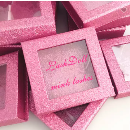 Wholesale eyelash packaging box square window boxes packaging private label eyelash box packaging / 3