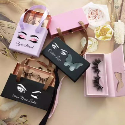 Beautiful private label lash cases wholesale mink lashes boxes custom logo eyelash box packaging / 3