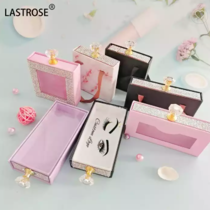 Wholesale mink eyelash packaging box drawer window nude box private label eyelash box packaging / 2