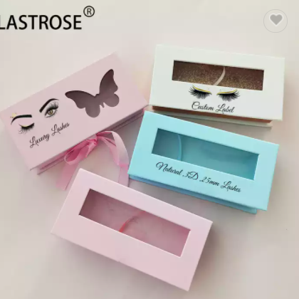 Wholesale mink eyelash packaging box drawer window nude box private label eyelash box packaging / 3