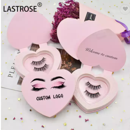 Custom logo heart shape gift paper box eyelash packaging / 2