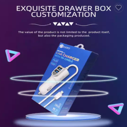 Recyclable Feature Sample Paper Material Drawer Box Packaging for Car Charger / 2