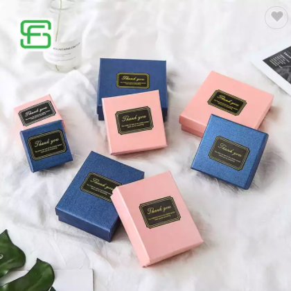Jewelry Packaging Box With Logo Luxury Wedding Ring Box Blue Pink Travel Paper Leather Magnetic Velv / 3