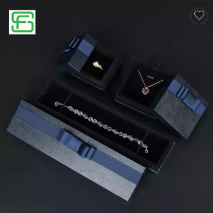 Fashion Elegant ribbon Gift Packaging Paperboard Mini Travel Custom Paper Jewelry Boxes / 3