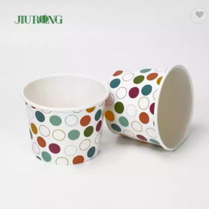 Custom Food Grade Packaging Dessert Bowl Container Recyclable Frozen Yogurt Ice Cream Paper Cup / 2
