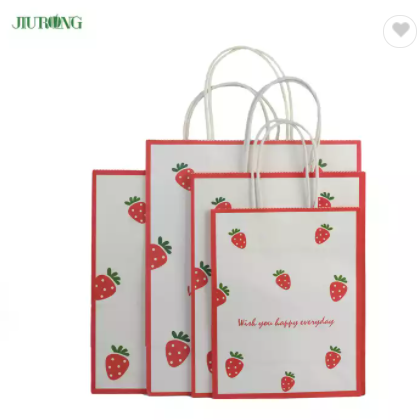 Customized Boutique Shopping Sac Goody Packaging Recyclable Grocery Kraft Paper Gift Bag / 3