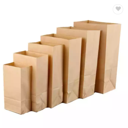 Disposable Candy Bread Chicken Food Packaging Bolsas De Papel Carrier Kraft Paper Bag / 3