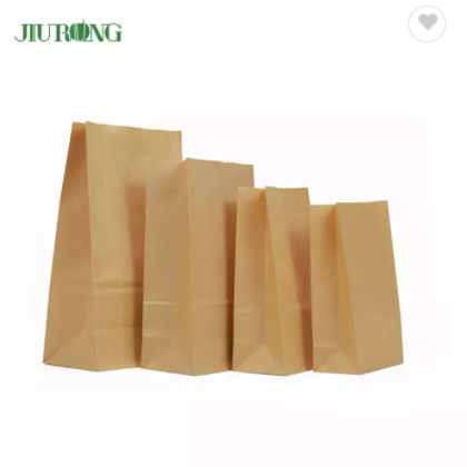 Disposable Candy Bread Chicken Food Packaging Bolsas De Papel Carrier Kraft Paper Bag / 2