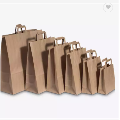 Disposable Hamburger Bread Chicken Food Packaging Bolsas De Papel Carrier Kraft Paper Bag / 3