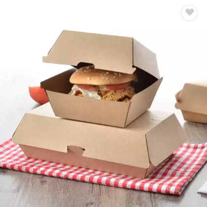 Wholesale KFC Fried Chips Burger Fast Food packing box Custom Print Paper Hamburger Box Packaging / 3