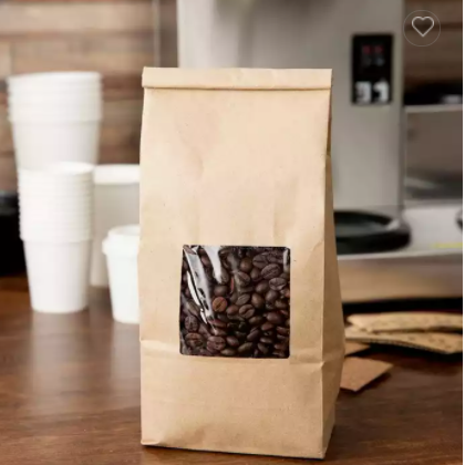 High Quality Kraft Paper Tin Tie Paper Bag for Coffee Bags with Window / 3