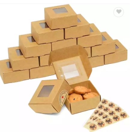 Take out food container wholesale kraft paper salad takeaway box lunch packaging box with window / 3