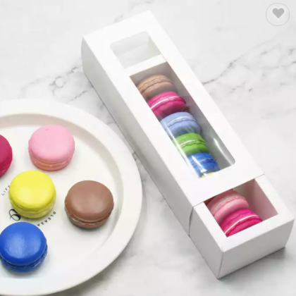 Macaron Packaging Boxes With Clear Window Kraft Without Macarons Inside / 3
