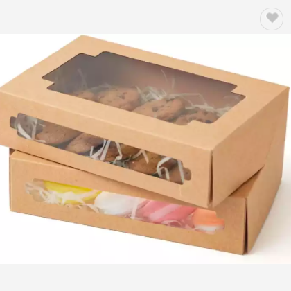 Disposable takeaway biodegradable custom printed fast food paper packaging box with window / 2