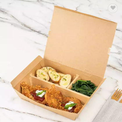 Food Grade Biodegradable Lunch Box Disposable Takeaway Food Container Salad Fruit Packing Container / 3