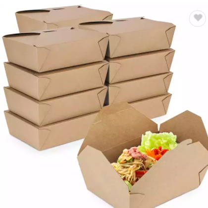 Microwavable Custom Printed Food Box 1200ML 1600ML Food Box Easy Green Takeaway Packaging Boxes / 3