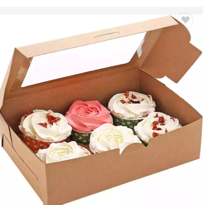 2022 New Design Salad Lunch box Window Disposable Kraft Paper Takeaway Box salad box with window pac / 3
