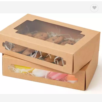 2022 New Design Christmas Paper Box Disposable Window Kraft Paper Takeaway Box salad box with window / 2