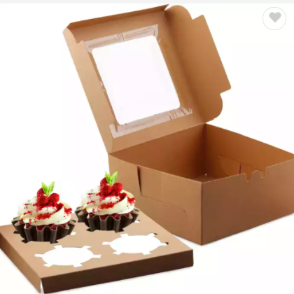 2022 New Design Christmas Paper Box Disposable Window Kraft Paper Takeaway Box salad box with window / 3