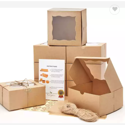 2022 New Design Salad Box Packaging Disposable Window Kraft Paper Takeaway Box salad lunch box with  / 2