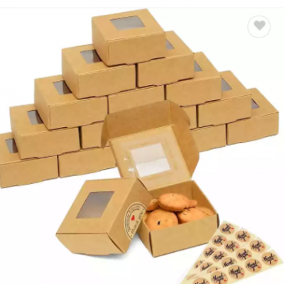Disposable takeaway biodegradable custom printed fast food paper packaging box with window