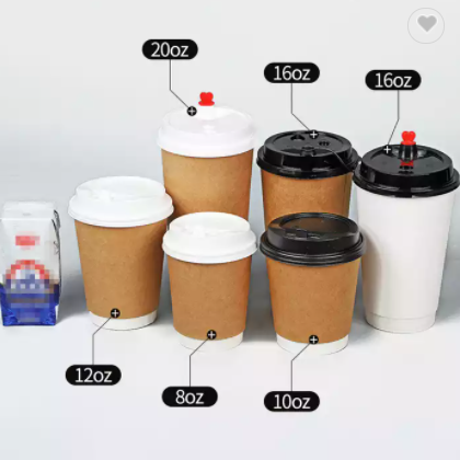 Eco Friendly Recycled Paper Cup Biodegradable Disposable Double Wall Bamboo Pulp Paper Cup / 3