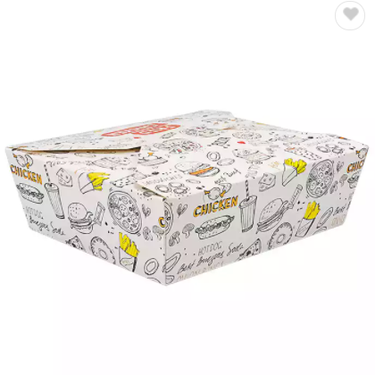 Recyclable Custom Takeaway Fried Chicken Boxes Fast Food Paper Boxes Hotdog Containers Disinfected S / 3