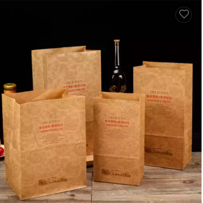 Custom Logo Printed Fries Bread Bakery Food Grade Oil Proof Paper Popcorn Bag / 3