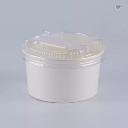 Custom Printed 4 Oz Disposable Ice Cream Paper Cups With Lid And Spoon / 3