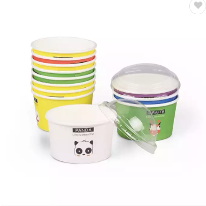 Eco Friendly Ice Cream Paper Cups Custom Print Biodegradable Ice Cream Cups / 3