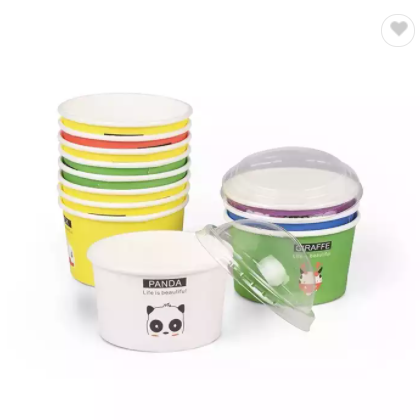 Hot Sale 12oz Printed Disposable Ice Cream Paper Cup Custom Logo Ice Cream Cup / 2