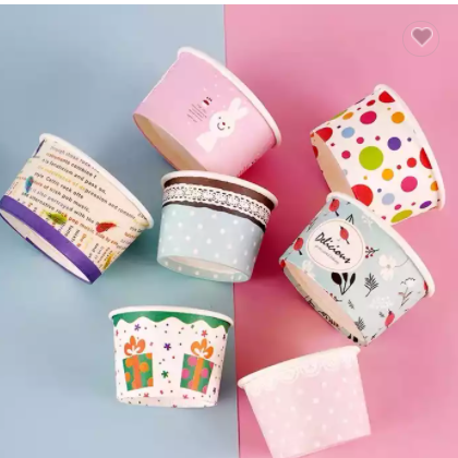 Hot Sale 12oz Printed Disposable Ice Cream Paper Cup Custom Logo Ice Cream Cup / 3