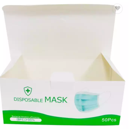 Custom Printed 50pcs Pack Medical Disposable Surgical Face Mask N95 N99 KN95 Mask Packaging Paper Bo / 3