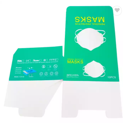 Custom Printed 50pcs Pack Medical Disposable Surgical Face Mask N95 N99 KN95 Mask Packaging Paper Bo / 2