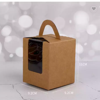 paper food packaging boxes kraft paper boxes with clear plastic window for bread cake icecream custo / 2