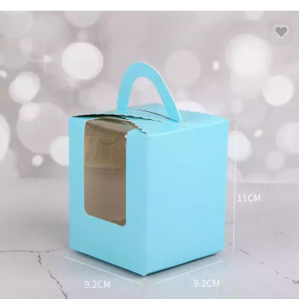 kraft paper boxes for food packaging boxes with clear plastic window for bread cake icecream custom  / 3