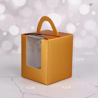 kraft paper boxes for food packaging boxes with clear plastic window for bread cake icecream custom  / 2
