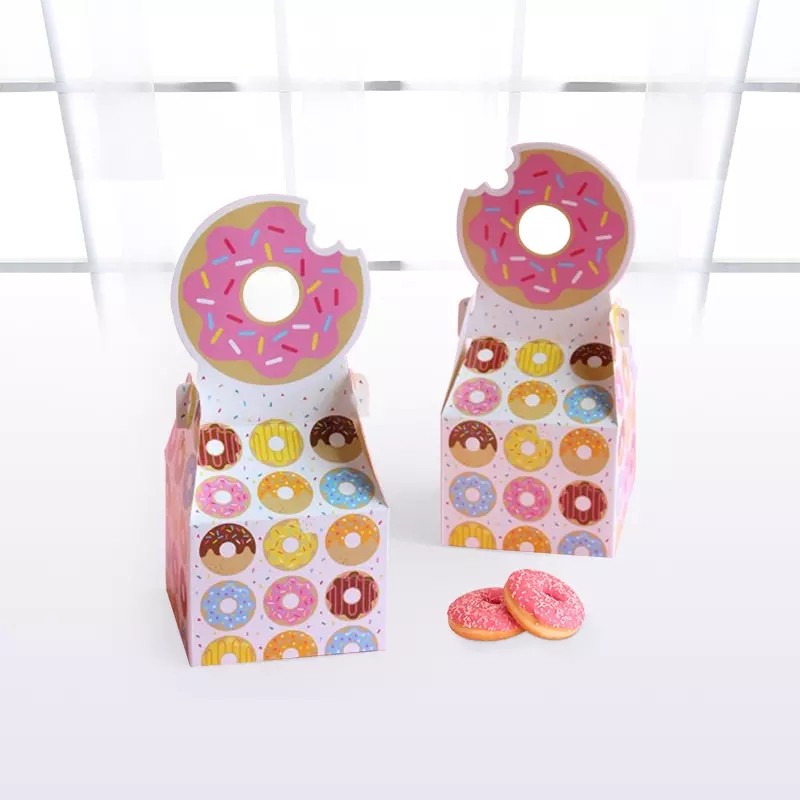 Factory ODM customized donut box paper donut packaging box donut box packaging with clear window and / 2