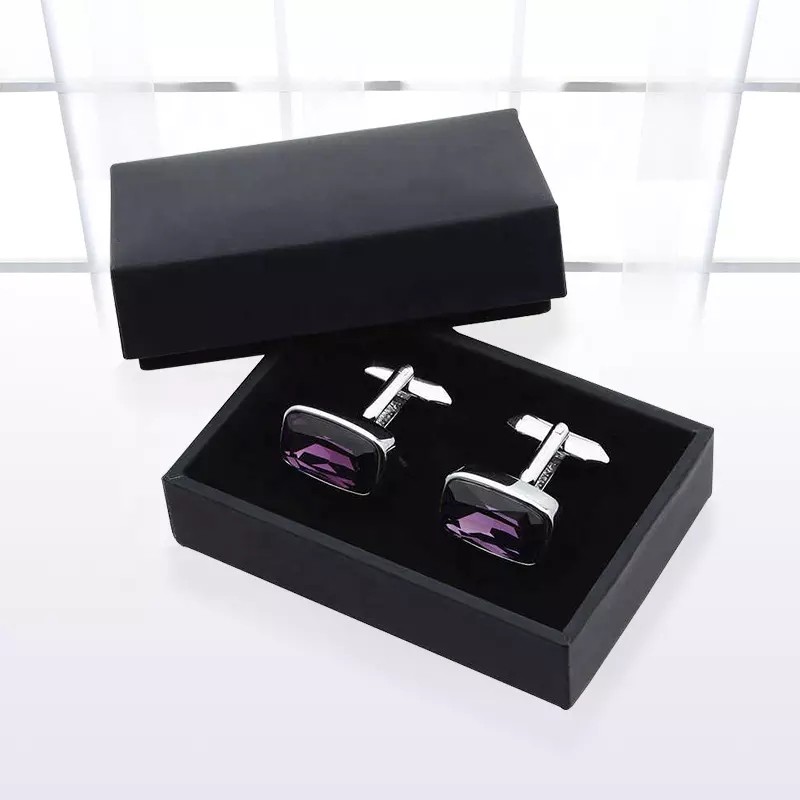 OEM custom wholesale luxury box cufflinks packaging box cufflink gift box with logo / 2
