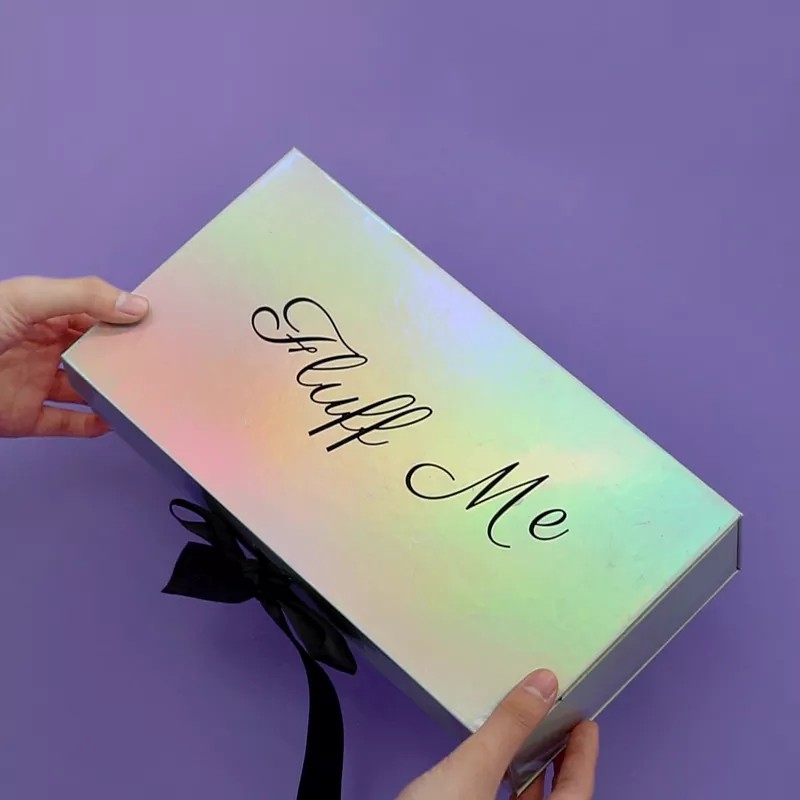 Factory Custom sliver Holographic Packaging Box Gift Box paper Magnet Holographic Box / 1